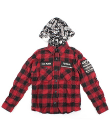 HYSTERIC MINI | Ｍａｔｔ　ＮＹ　ＰＵＮＫ　フード付きチェックシャツ(シャツ/ブラウス)