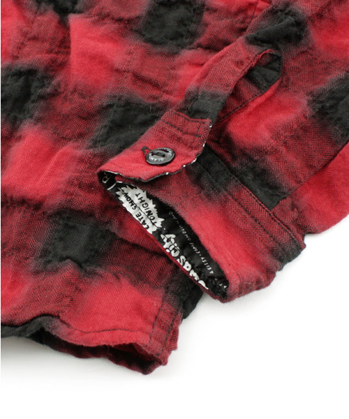 HYSTERIC MINI（ヒステリックミニ）の「Ｍａｔｔ　ＮＹ　ＰＵＮＫ　フード付きチェックシャツ（シャツ/ブラウス・キッズ・ブラック/レッド・130/140）」の6枚目の写真