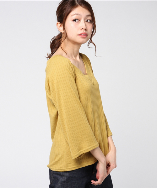 VENCEEXCHANGE（ヴァンスエクスチェンジ）の「バックストラッピープルオーバー                  （Tシャツ/カットソー・レディース・レッド/オフホワイト/ブラック/イエロー・MEDIUM）」の16枚目の写真