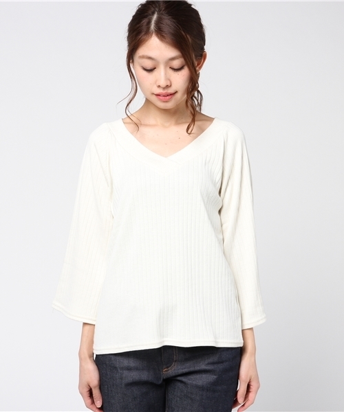 VENCEEXCHANGE（ヴァンスエクスチェンジ）の「バックストラッピープルオーバー                  （Tシャツ/カットソー・レディース・レッド/オフホワイト/ブラック/イエロー・MEDIUM）」の5枚目の写真