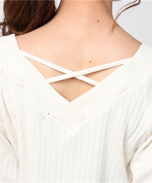 VENCEEXCHANGE（ヴァンスエクスチェンジ）の「バックストラッピープルオーバー                  （Tシャツ/カットソー・レディース・レッド/オフホワイト/ブラック/イエロー・MEDIUM）」の9枚目の写真