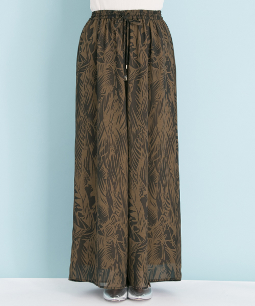 URBAN RESEARCH(アーバンリサーチ)の「 UR リーフプリントギャザーパンツ(その他パンツ・レディース・グリーン系その他/オレンジ系その他・FREE)」の9枚目の写真