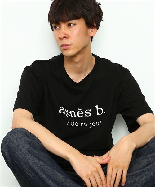 agnes b.（アニエスベー）の「【agnes b.  pour ADAM ET ROPE' 】LOGO T-shirts（Tシャツ/カットソー・メンズ・ホワイト/ブラック・XX-LARGE/X-LARGE/LARGE）」の2枚目の写真