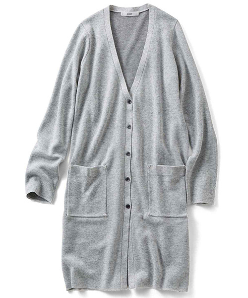 IEDIT（イディット）の「ＩＥＤＩＴ　エコファーポケットでぐっとリッチなムード漂う　軽やか仕立てのロングカーディガン（カーディガン/ボレロ・レディース・キャメル/グレー・LARGE/MEDIUM/SMALL/X-LARGE/XX-LARGE）」の6枚目の写真