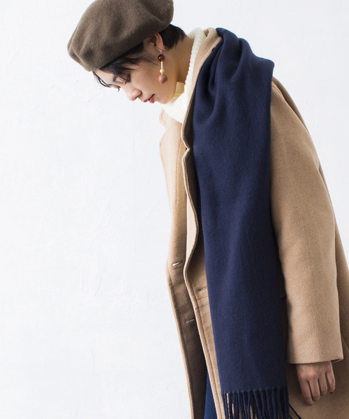 WEGO（ウィゴー）の「WEGO/カシミヤタッチストール（ストール/ショール・レディース・グリーン/ブラック/ホワイト/グレー/ネイビー/キャメル/ライトピンク/ワイン・FREE）」の5枚目の写真