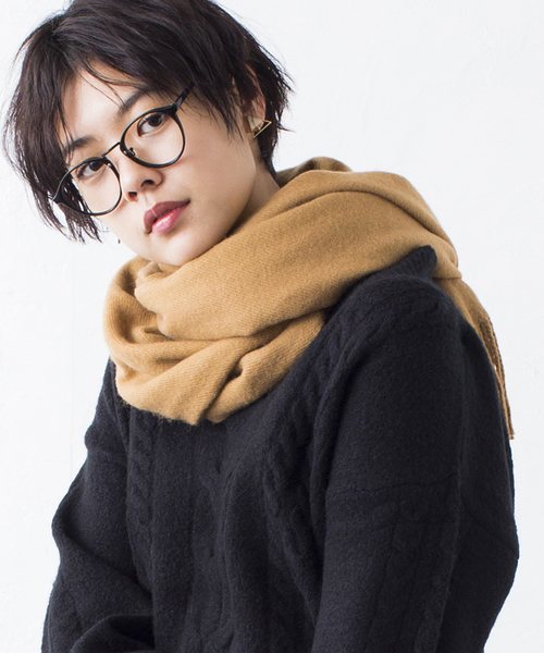 WEGO（ウィゴー）の「WEGO/カシミヤタッチストール（ストール/ショール・レディース・グリーン/ブラック/ホワイト/グレー/ネイビー/キャメル/ライトピンク/ワイン・FREE）」の6枚目の写真