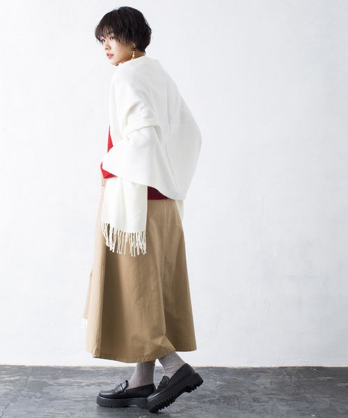 WEGO（ウィゴー）の「WEGO/カシミヤタッチストール（ストール/ショール・レディース・グリーン/ブラック/ホワイト/グレー/ネイビー/キャメル/ライトピンク/ワイン・FREE）」の13枚目の写真