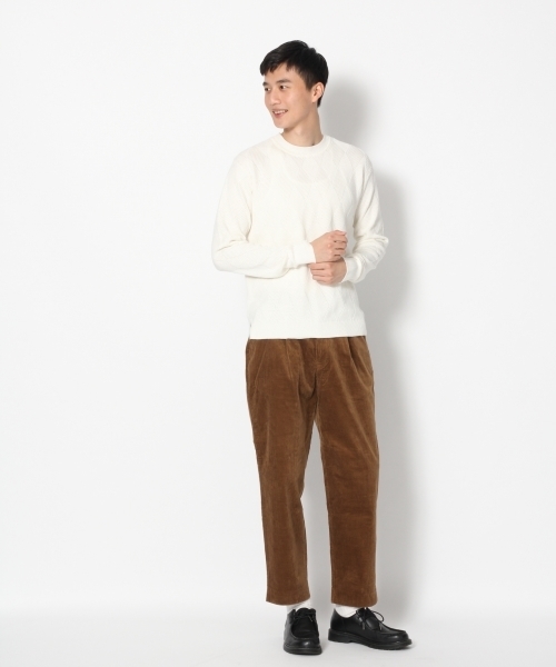 GLOBAL WORK(グローバルワーク)の「ストレッチコーデュロイワイドパンツ(その他パンツ・メンズ・ネイビー/グリーン/ブラウン・MEDIUM/LARGE/SMALL)」の4枚目の写真