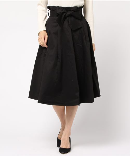 MERLOT（メルロー）の「ウエストリボンタックフレアスカート1105（スカート・レディース・ベージュ/カーキ/ブラック/グレー・FREE）」の9枚目の写真