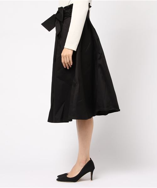 MERLOT（メルロー）の「ウエストリボンタックフレアスカート1105（スカート・レディース・ベージュ/カーキ/ブラック/グレー・FREE）」の11枚目の写真