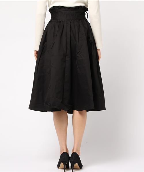 MERLOT（メルロー）の「ウエストリボンタックフレアスカート1105（スカート・レディース・ベージュ/カーキ/ブラック/グレー・FREE）」の6枚目の写真