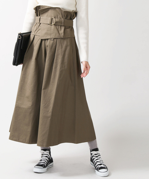 WEGO(ウィゴー)の「WEGO/【2点セット】ベルトビスチェロングチノスカート(スカート・レディース・ベージュ/カーキ・FREE)」の1枚目の写真