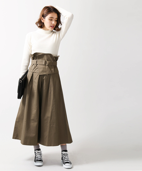 WEGO(ウィゴー)の「WEGO/【2点セット】ベルトビスチェロングチノスカート(スカート・レディース・ベージュ/カーキ・FREE)」の12枚目の写真