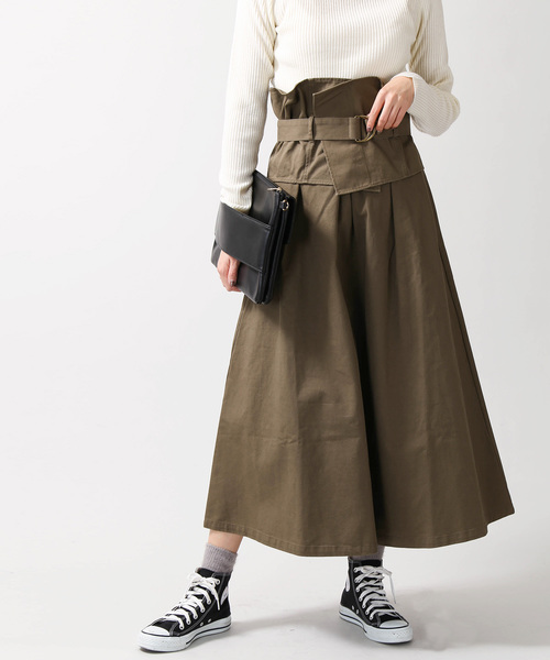 WEGO(ウィゴー)の「WEGO/【2点セット】ベルトビスチェロングチノスカート(スカート・レディース・ベージュ/カーキ・FREE)」の13枚目の写真