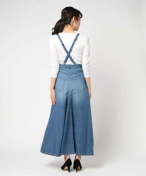 woadblue（ウォードブルー）の「woadblue　サロペットスカート（デニムスカート・レディース・ブルー・SMALL/X-SMALL）」の3枚目の写真
