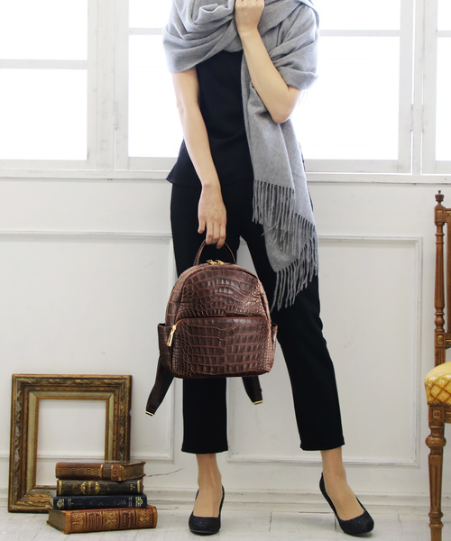 クロコダイルレザーリュックサック バックパック リュック Sankyo Shokai サンキョウショウカイ のファッション ブランド雑貨