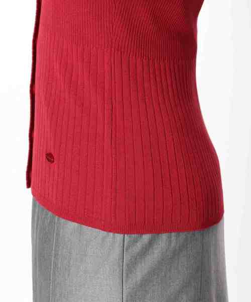 NARACAMICIE（ナラカミーチェ）の「3段切り替えリブＶカーディガン（カーディガン/ボレロ・レディース・レッド/ブラック/ホワイト・MEDIUM/LARGE）」の10枚目の写真