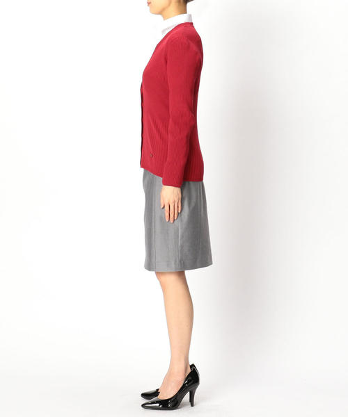 NARACAMICIE（ナラカミーチェ）の「3段切り替えリブＶカーディガン（カーディガン/ボレロ・レディース・レッド/ブラック/ホワイト・MEDIUM/LARGE）」の9枚目の写真