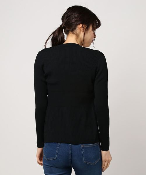 NARACAMICIE（ナラカミーチェ）の「3段切り替えリブＶカーディガン（カーディガン/ボレロ・レディース・レッド/ブラック/ホワイト・MEDIUM/LARGE）」の4枚目の写真