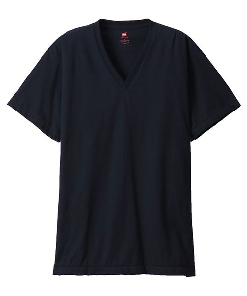 HANES（ヘインズ）の「【Hanes/ヘインズ】メンズ プレミアムジャパンフィット VネックTシャツ（Tシャツ/カットソー・メンズ・インディゴブルー/ヘザーグレー/ホワイト/ブラック/ネイビー・X-LARGE/MEDIUM/LARGE/SMALL）」の2枚目の写真