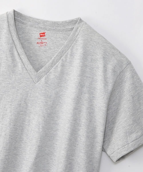 HANES（ヘインズ）の「【Hanes/ヘインズ】メンズ プレミアムジャパンフィット VネックTシャツ（Tシャツ/カットソー・メンズ・インディゴブルー/ヘザーグレー/ホワイト/ブラック/ネイビー・X-LARGE/MEDIUM/LARGE/SMALL）」の10枚目の写真