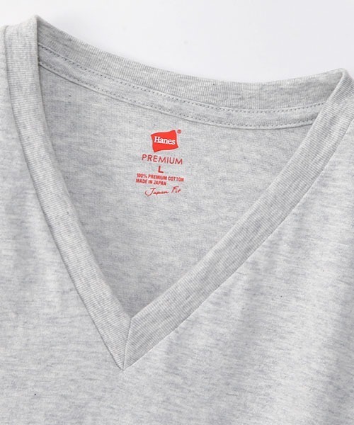 HANES（ヘインズ）の「【Hanes/ヘインズ】メンズ プレミアムジャパンフィット VネックTシャツ（Tシャツ/カットソー・メンズ・インディゴブルー/ヘザーグレー/ホワイト/ブラック/ネイビー・X-LARGE/MEDIUM/LARGE/SMALL）」の11枚目の写真