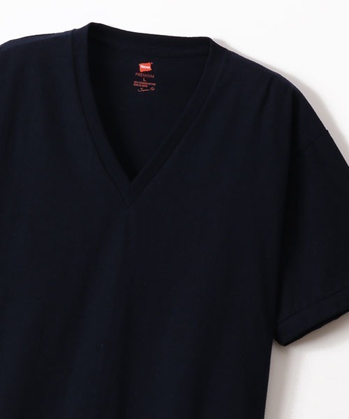 HANES（ヘインズ）の「【Hanes/ヘインズ】メンズ プレミアムジャパンフィット VネックTシャツ（Tシャツ/カットソー・メンズ・インディゴブルー/ヘザーグレー/ホワイト/ブラック/ネイビー・X-LARGE/MEDIUM/LARGE/SMALL）」の14枚目の写真