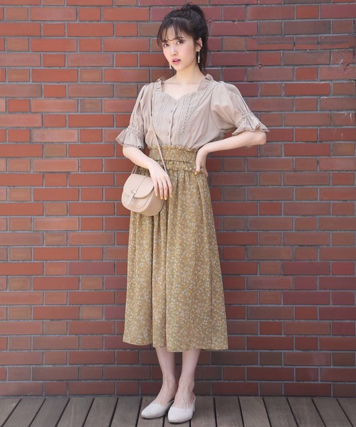 one after another NICE CLAUP（ワンアフターアナザーナイスクラップ）の「柄アソートシフォンスカート（スカート・レディース・ブラック系その他/ブラウン系その他/ベージュ系その他/レッド系その他・FREE）」の8枚目の写真