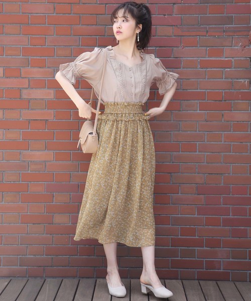 one after another NICE CLAUP（ワンアフターアナザーナイスクラップ）の「柄アソートシフォンスカート（スカート・レディース・ブラック系その他/ブラウン系その他/ベージュ系その他/レッド系その他・FREE）」の9枚目の写真