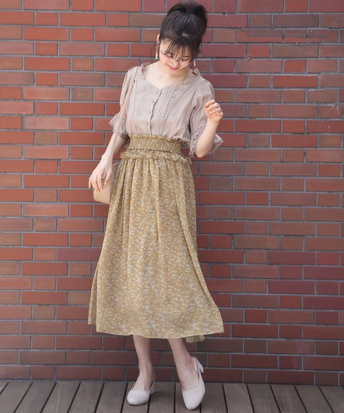 one after another NICE CLAUP（ワンアフターアナザーナイスクラップ）の「柄アソートシフォンスカート（スカート・レディース・ブラック系その他/ブラウン系その他/ベージュ系その他/レッド系その他・FREE）」の10枚目の写真