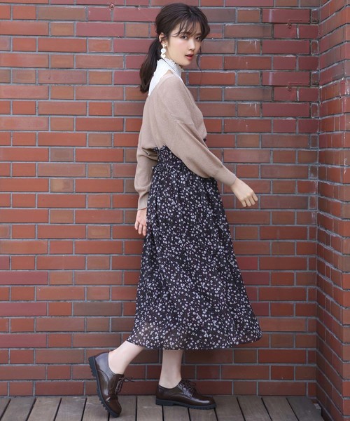 one after another NICE CLAUP（ワンアフターアナザーナイスクラップ）の「柄アソートシフォンスカート（スカート・レディース・ブラック系その他/ブラウン系その他/ベージュ系その他/レッド系その他・FREE）」の12枚目の写真