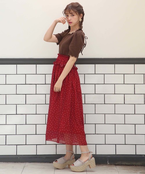 one after another NICE CLAUP（ワンアフターアナザーナイスクラップ）の「柄アソートシフォンスカート（スカート・レディース・ブラック系その他/ブラウン系その他/ベージュ系その他/レッド系その他・FREE）」の21枚目の写真