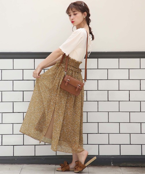 one after another NICE CLAUP（ワンアフターアナザーナイスクラップ）の「柄アソートシフォンスカート（スカート・レディース・ブラック系その他/ブラウン系その他/ベージュ系その他/レッド系その他・FREE）」の18枚目の写真