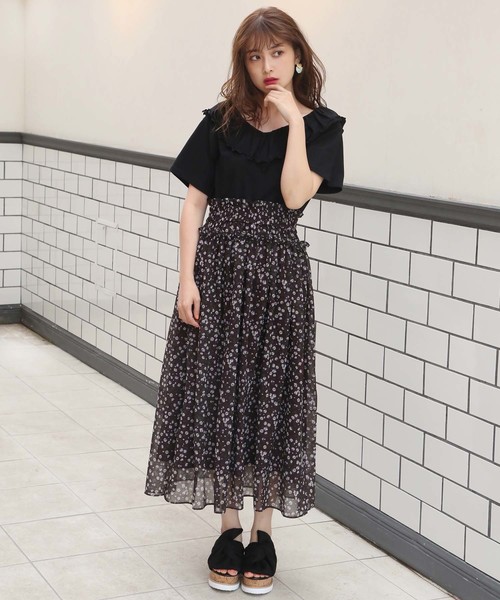 one after another NICE CLAUP（ワンアフターアナザーナイスクラップ）の「柄アソートシフォンスカート（スカート・レディース・ブラック系その他/ブラウン系その他/ベージュ系その他/レッド系その他・FREE）」の22枚目の写真