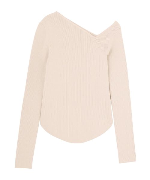 LAGUNAMOON（ラグナムーン）の「ワンショルダーニットプルオーバー（ニット/セーター・レディース・ブラック/ベージュ/アイボリー・FREE）」の2枚目の写真