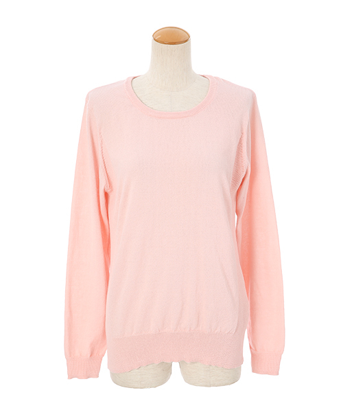 Luz Llena（ラズレナ）の「クルーネック・ニットプルオーバー（ニット/セーター・レディース・イエロー/オフホワイト/ピンク・MEDIUM）」の2枚目の写真