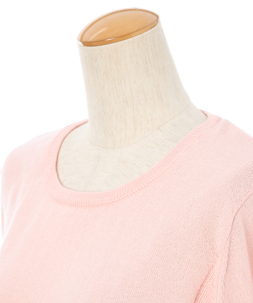 Luz Llena（ラズレナ）の「クルーネック・ニットプルオーバー（ニット/セーター・レディース・イエロー/オフホワイト/ピンク・MEDIUM）」の6枚目の写真