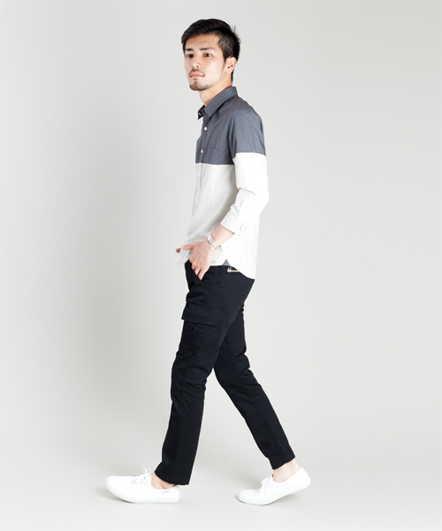 NANO universe(ナノユニバース)の「NUアンクレットスキニーカーゴ(カーゴパンツ・メンズ・ブラック/カーキ/オリーブ・SMALL/MEDIUM/LARGE)」の14枚目の写真