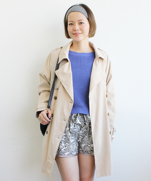 mystic（ミスティック）の「配色トレンチ（トレンチコート・レディース・ベージュ/ブルー/キャメル・ﾌﾘ-）」の2枚目の写真