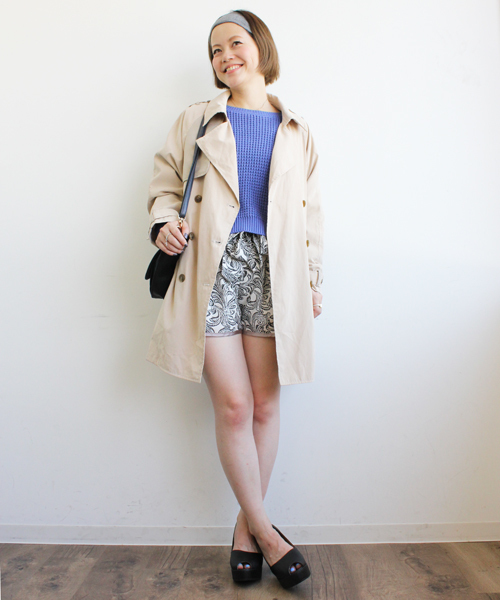 mystic（ミスティック）の「配色トレンチ（トレンチコート・レディース・ベージュ/ブルー/キャメル・ﾌﾘ-）」の14枚目の写真