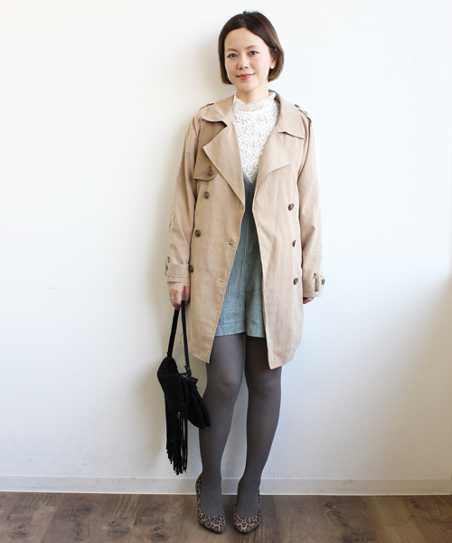 mystic（ミスティック）の「配色トレンチ（トレンチコート・レディース・ベージュ/ブルー/キャメル・ﾌﾘ-）」の12枚目の写真