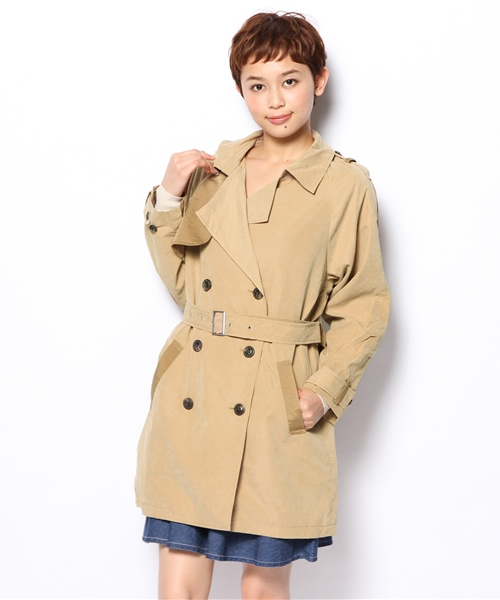 mystic（ミスティック）の「配色トレンチ（トレンチコート・レディース・ベージュ/ブルー/キャメル・ﾌﾘ-）」の15枚目の写真
