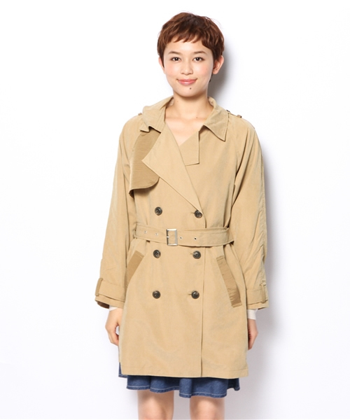 mystic（ミスティック）の「配色トレンチ（トレンチコート・レディース・ベージュ/ブルー/キャメル・ﾌﾘ-）」の16枚目の写真