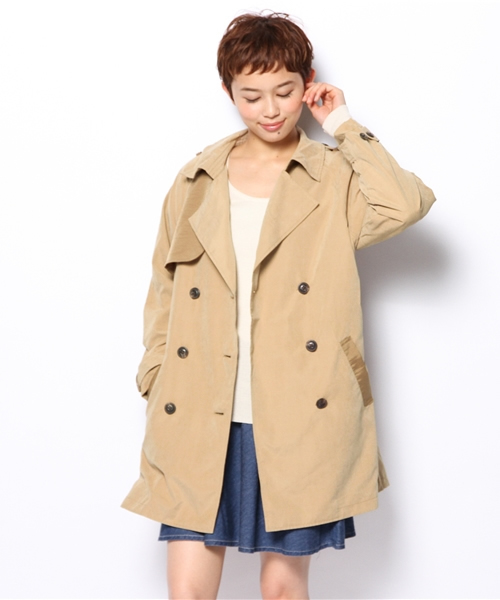 mystic（ミスティック）の「配色トレンチ（トレンチコート・レディース・ベージュ/ブルー/キャメル・ﾌﾘ-）」の19枚目の写真