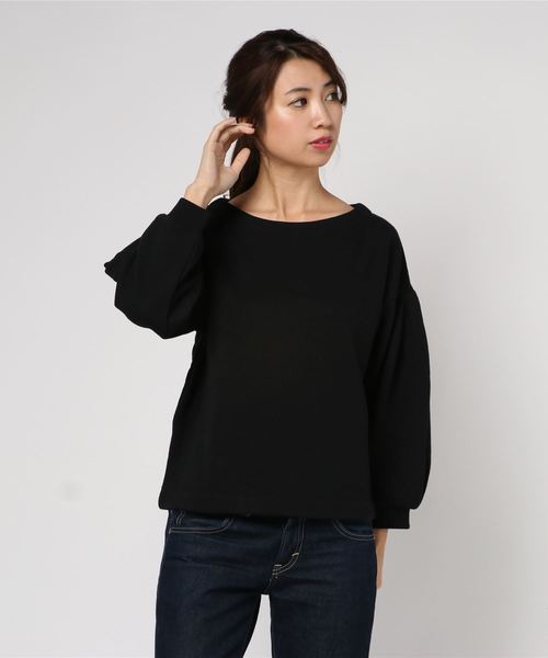 AMERICAN HOLIC（アメリカンホリック）の「袖タック裏毛プルオーバー（Tシャツ/カットソー・レディース・ブラック/ピンク/モカ/ホワイト系その他・FREE）」の3枚目の写真