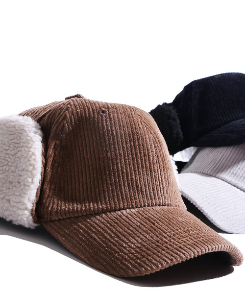 WEGO（ウィゴー）の「WEGO/コーデュロイドッグイヤーキャップ（キャップ・レディース・ブラック/キャメル/グレー・FREE）」の3枚目の写真