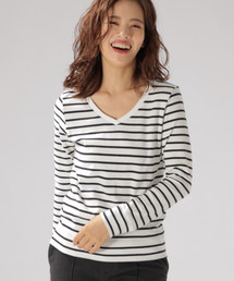 ストレッチスムースVネック L/S Tシャツ