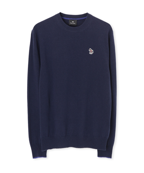 Paul Smith(ポールスミス)の「SPORTS STRIPE ZEBRA CREW NECK SWEATER / 282400 169SZ(ニット/セーター)」|ネイビー