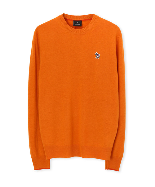 Paul Smith(ポールスミス)の「SPORTS STRIPE ZEBRA CREW NECK SWEATER / 282400 169SZ(ニット/セーター)」|オレンジ
