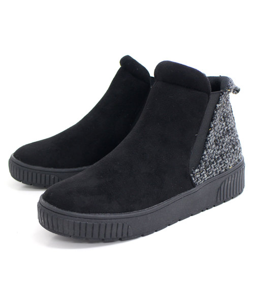 AmiAmi（アミアミ）の「厚底ハイカットスリッポンシューズ/スニーカー/サイドゴア（スニーカー・レディース・ブラック/レオパード/ブラック系その他/グレー/グレー系その他/ナチュラル/ブラック系その他2・L/LL/M/S）」の2枚目の写真